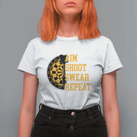 Funny Darts Retro Vintage T Shirt For Women Aim Shoot Swear Repeat Dartist Gift - Wonder Print Shop