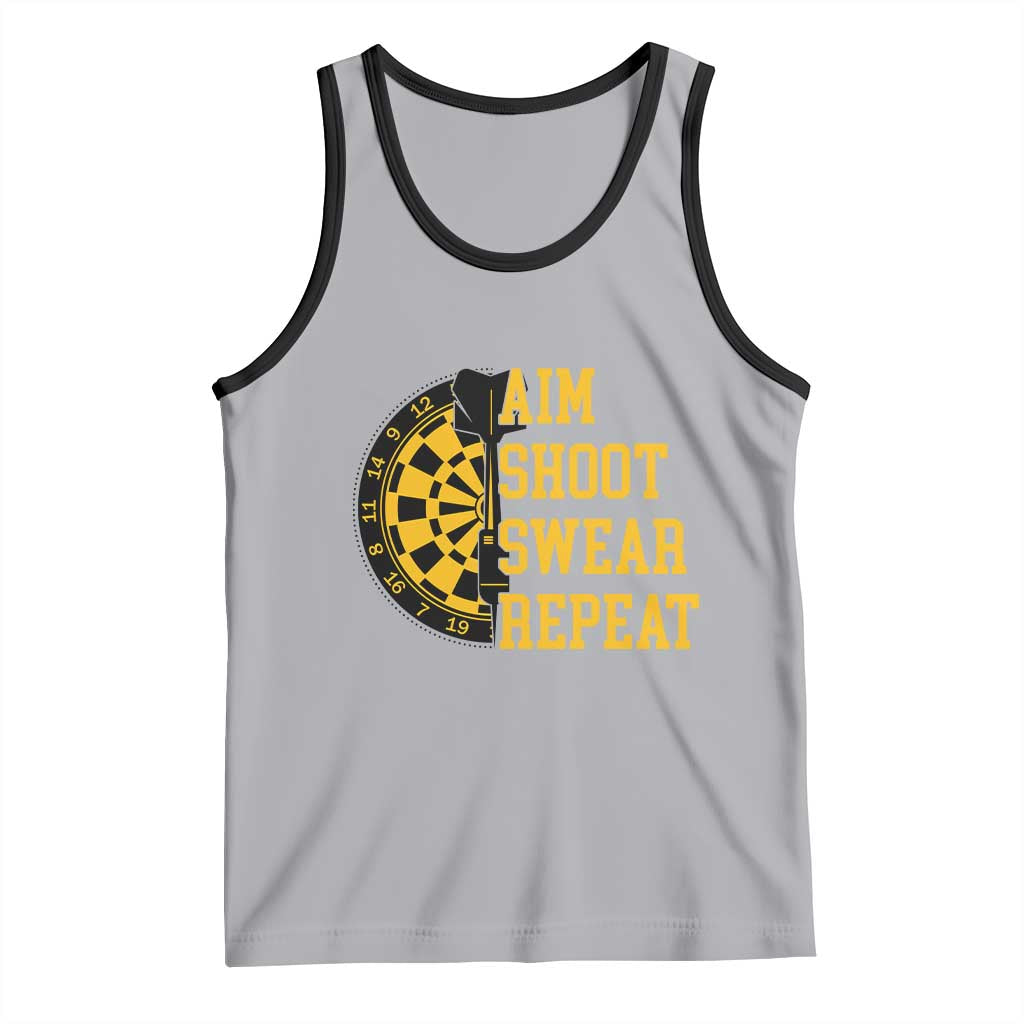 Funny Darts Retro Vintage Tank Top Aim Shoot Swear Repeat Dartist Gift - Wonder Print Shop