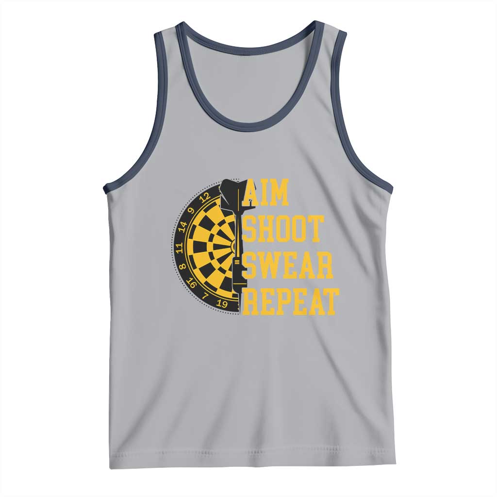 Funny Darts Retro Vintage Tank Top Aim Shoot Swear Repeat Dartist Gift - Wonder Print Shop
