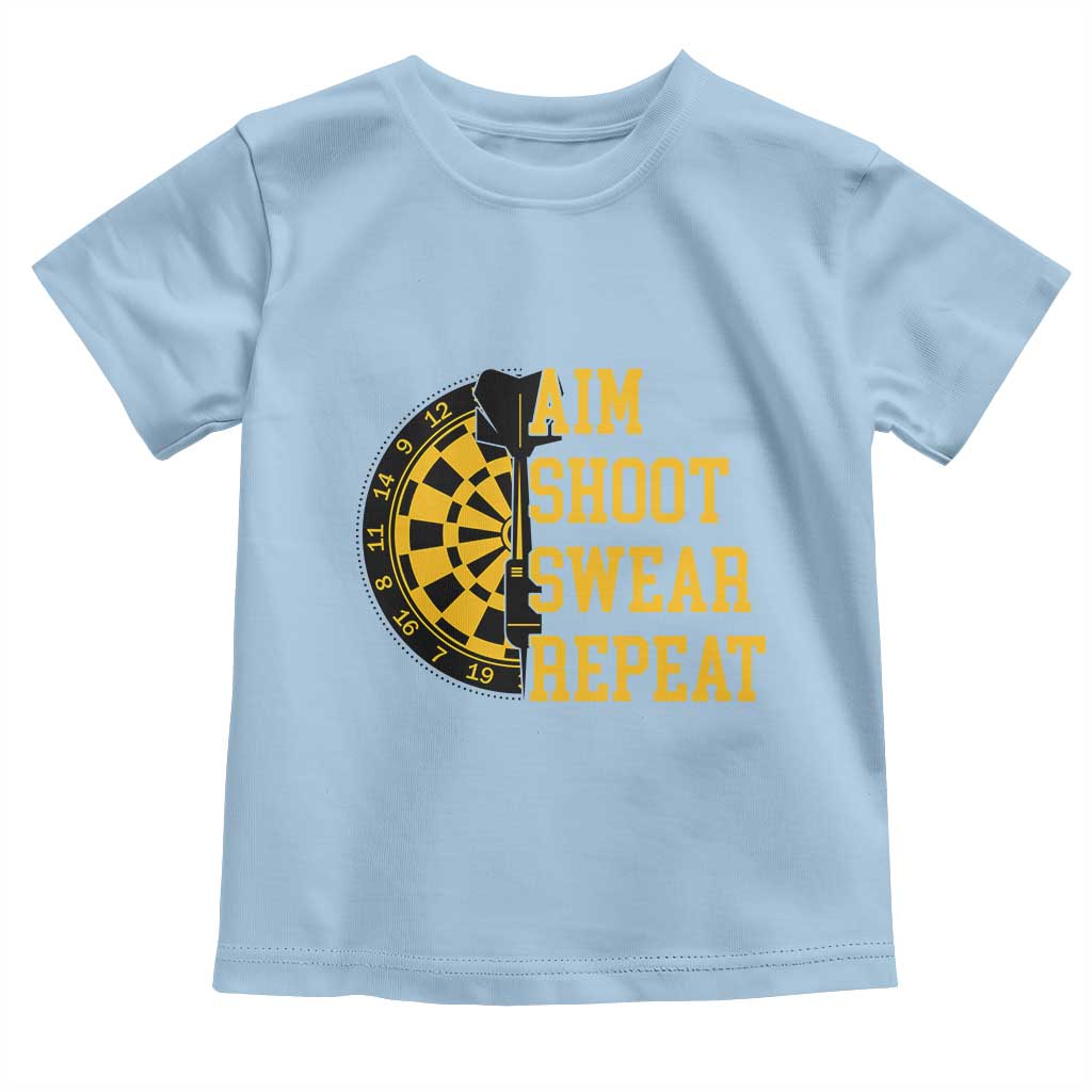 Funny Darts Retro Vintage Toddler T Shirt Aim Shoot Swear Repeat Dartist Gift - Wonder Print Shop
