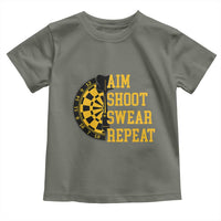 Funny Darts Retro Vintage Toddler T Shirt Aim Shoot Swear Repeat Dartist Gift - Wonder Print Shop