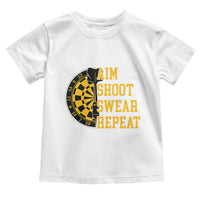 Funny Darts Retro Vintage Toddler T Shirt Aim Shoot Swear Repeat Dartist Gift - Wonder Print Shop