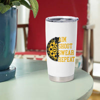 Funny Darts Retro Vintage Tumbler Cup Aim Shoot Swear Repeat Dartist Gift - Wonder Print Shop