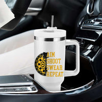 Funny Darts Retro Vintage Tumbler With Handle Aim Shoot Swear Repeat Dartist Gift - Wonder Print Shop