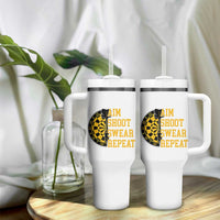 Funny Darts Retro Vintage Tumbler With Handle Aim Shoot Swear Repeat Dartist Gift - Wonder Print Shop