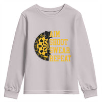 Funny Darts Retro Vintage Youth Sweatshirt Aim Shoot Swear Repeat Dartist Gift - Wonder Print Shop