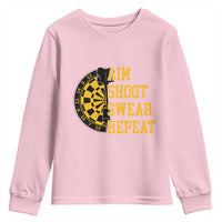 Funny Darts Retro Vintage Youth Sweatshirt Aim Shoot Swear Repeat Dartist Gift - Wonder Print Shop