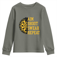 Funny Darts Retro Vintage Youth Sweatshirt Aim Shoot Swear Repeat Dartist Gift - Wonder Print Shop