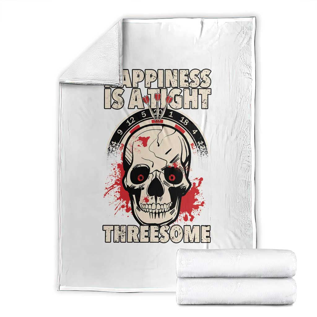 Happiness Is a Tight Threesome Throw Blanket Gothic Dart Player Gift - Wonder Print Shop