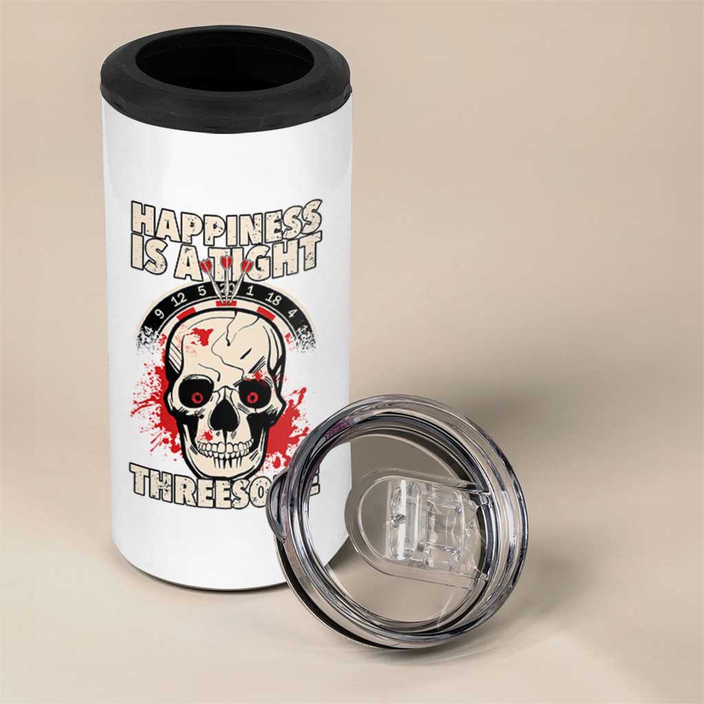 Happiness Is a Tight Threesome 4 in 1 Can Cooler Tumbler Gothic Dart Player Gift - Wonder Print Shop