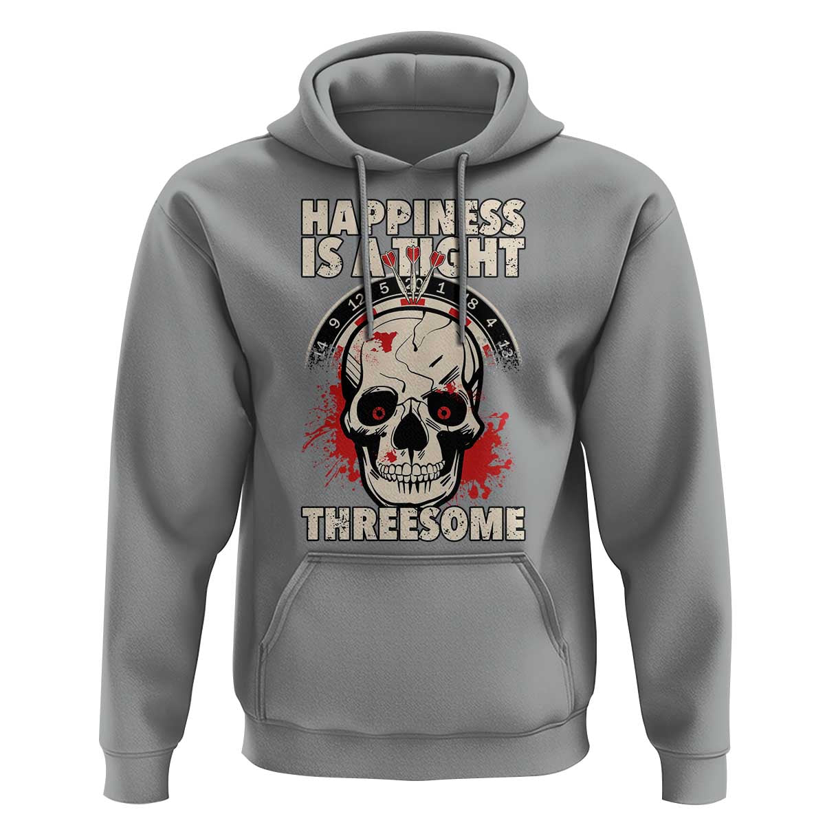 Happiness Is a Tight Threesome Hoodie Gothic Dart Player Gift - Wonder Print Shop