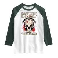 Happiness Is a Tight Threesome Raglan Shirt Gothic Dart Player Gift - Wonder Print Shop