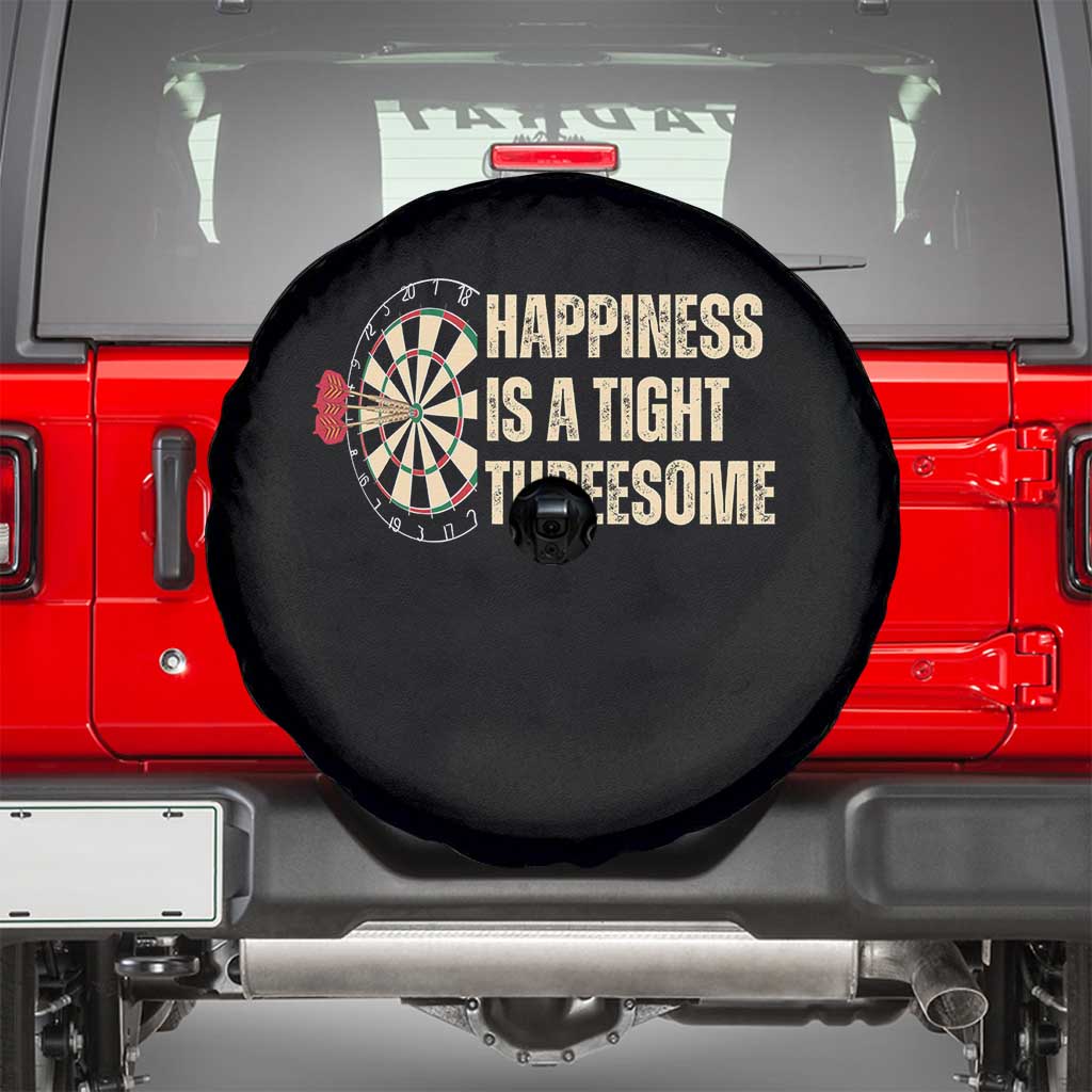 Funny Darts Happiness Is A Tight Threesome Spare Tire Cover Vintage Dartist Gift - Wonder Print Shop