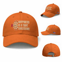 Funny Darts Happiness Is A Tight Threesome Baseball Cap Vintage Dartist Gift