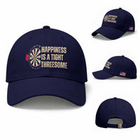 Funny Darts Happiness Is A Tight Threesome Baseball Cap Vintage Dartist Gift