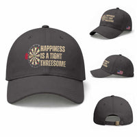 Funny Darts Happiness Is A Tight Threesome Baseball Cap Vintage Dartist Gift
