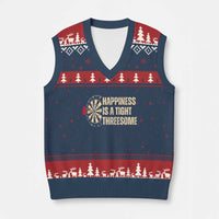 Funny Darts Happiness Is A Tight Threesome V-Neck Knit Sweater Vest Vintage Dartist Gift - Wonder Print Shop