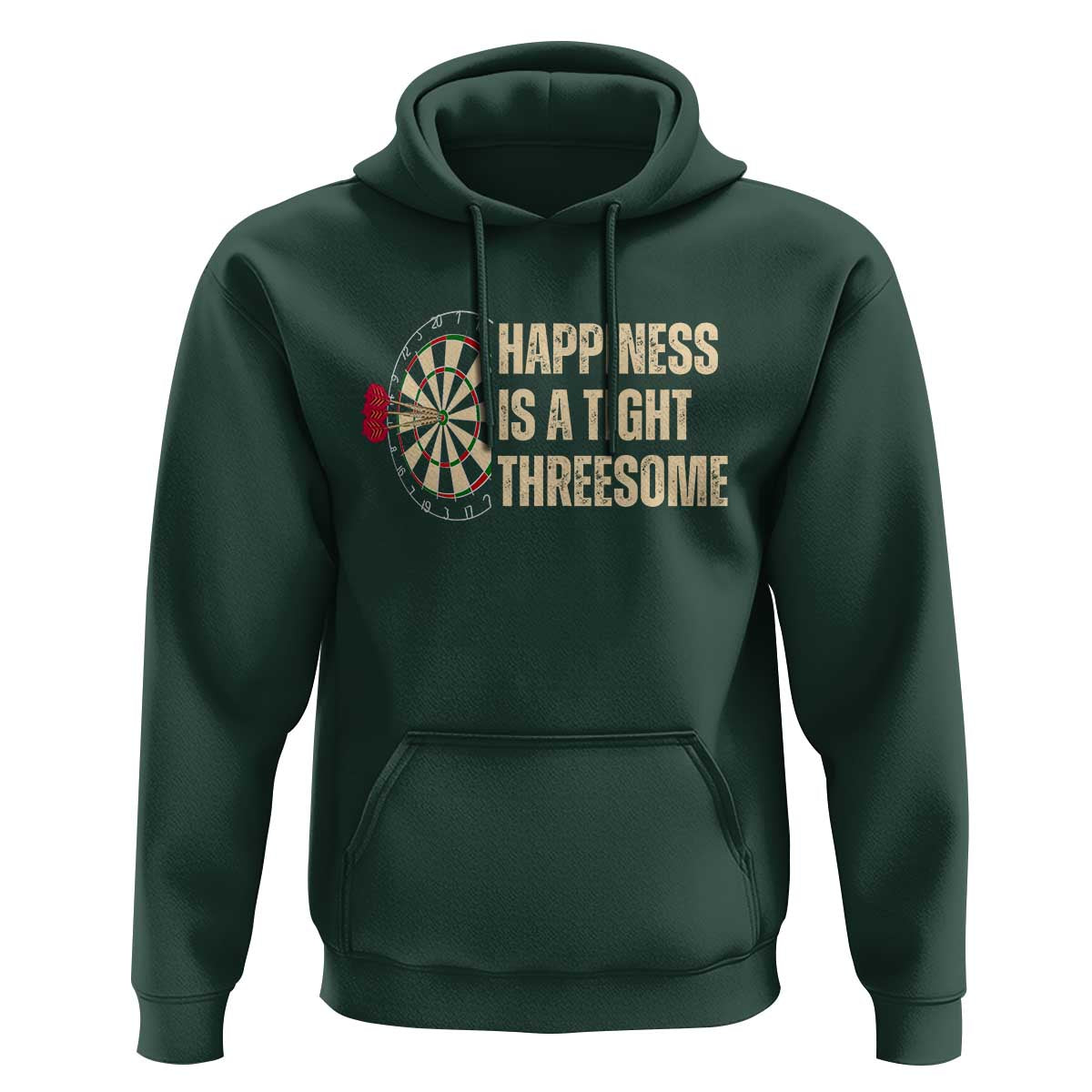 Funny Darts Happiness Is A Tight Threesome Hoodie Vintage Dartist Gift - Wonder Print Shop