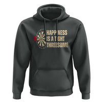 Funny Darts Happiness Is A Tight Threesome Hoodie Vintage Dartist Gift - Wonder Print Shop