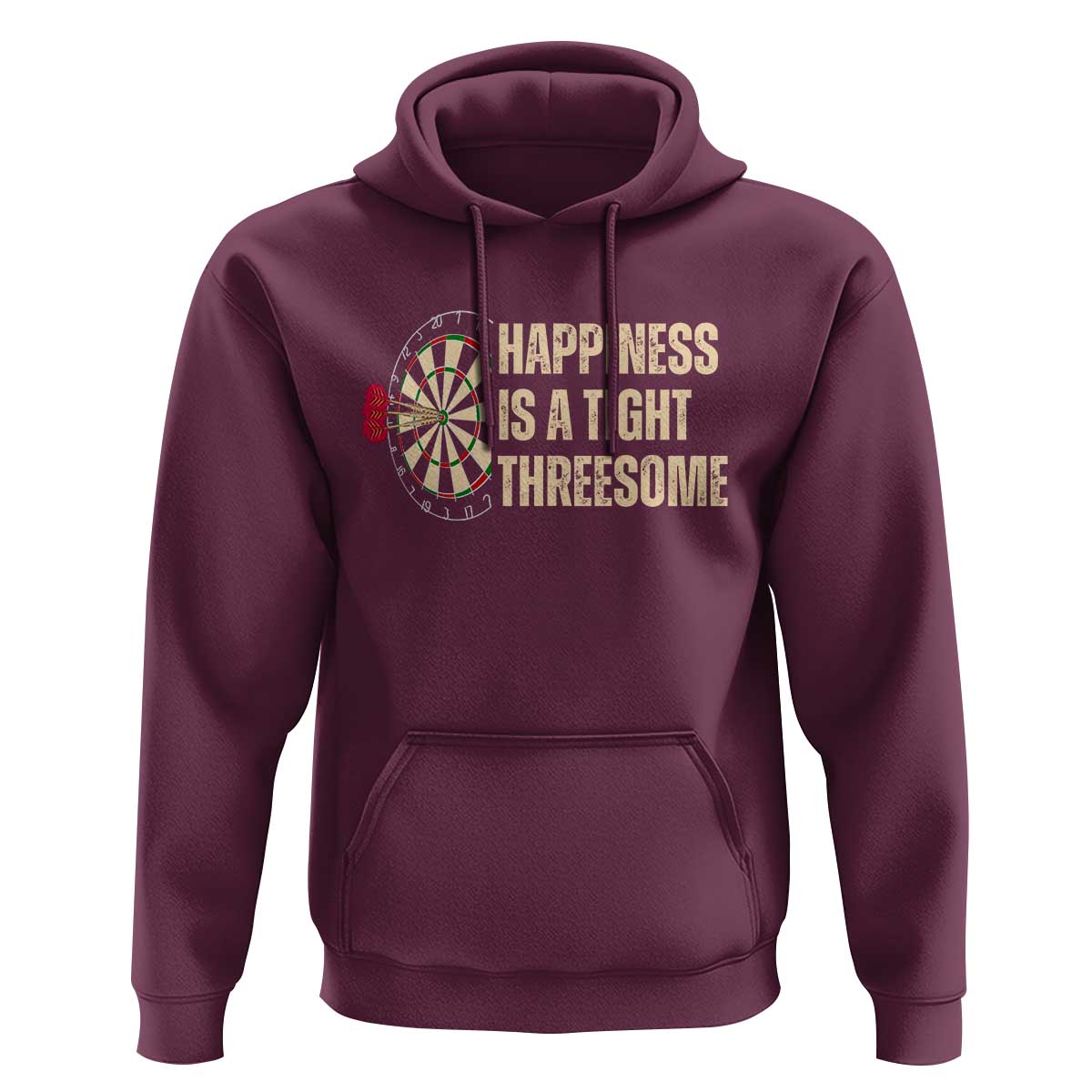 Funny Darts Happiness Is A Tight Threesome Hoodie Vintage Dartist Gift - Wonder Print Shop