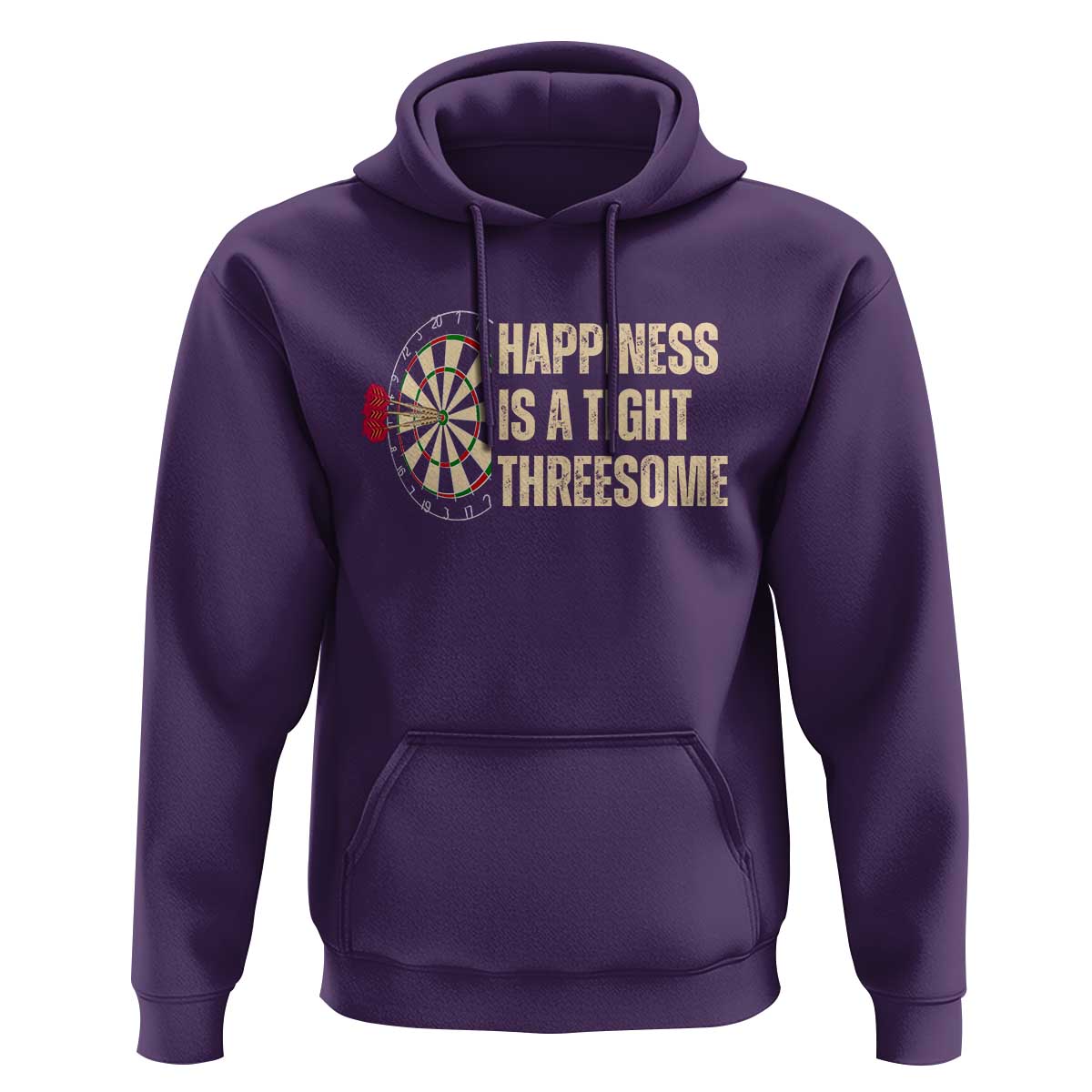 Funny Darts Happiness Is A Tight Threesome Hoodie Vintage Dartist Gift - Wonder Print Shop