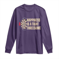 Funny Darts Happiness Is A Tight Threesome Long Sleeve Shirt Vintage Dartist Gift - Wonder Print Shop