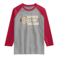 Funny Darts Happiness Is A Tight Threesome Raglan Shirt Vintage Dartist Gift - Wonder Print Shop