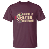 Funny Darts Happiness Is A Tight Threesome T Shirt Vintage Dartist Gift - Wonder Print Shop