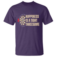 Funny Darts Happiness Is A Tight Threesome T Shirt Vintage Dartist Gift - Wonder Print Shop
