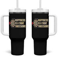 Funny Darts Happiness Is A Tight Threesome Tumbler With Handle Vintage Dartist Gift - Wonder Print Shop