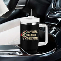 Funny Darts Happiness Is A Tight Threesome Tumbler With Handle Vintage Dartist Gift - Wonder Print Shop