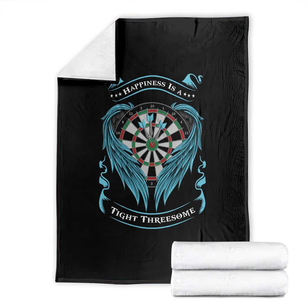 Dart Player Sport Throw Blanket Darts Happiness Is A Tight Threesome - Wonder Print Shop