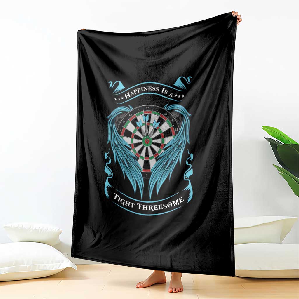 Dart Player Sport Throw Blanket Darts Happiness Is A Tight Threesome - Wonder Print Shop