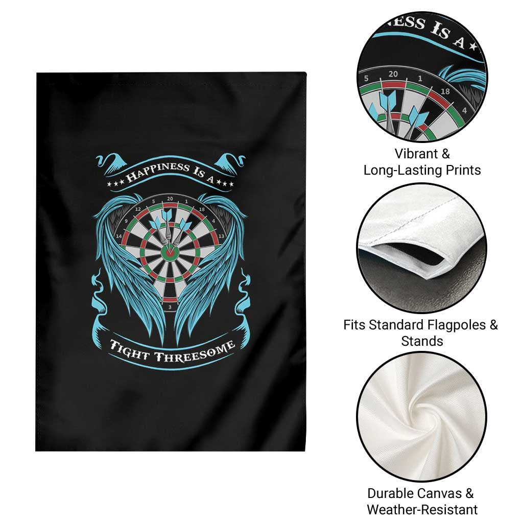 Dart Player Sport Garden Flag Darts Happiness Is A Tight Threesome - Wonder Print Shop