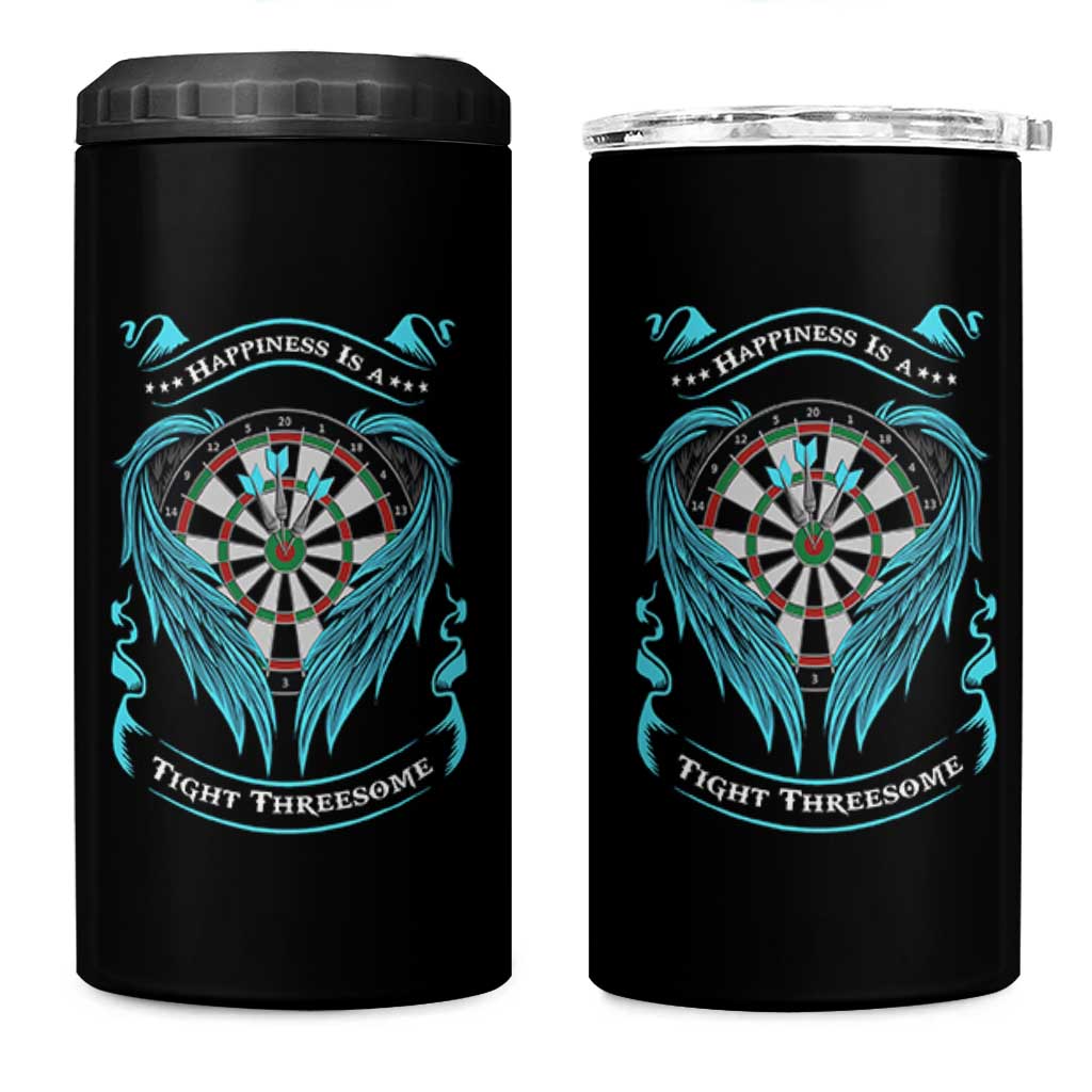 Dart Player Sport 4 in 1 Can Cooler Tumbler Darts Happiness Is A Tight Threesome - Wonder Print Shop