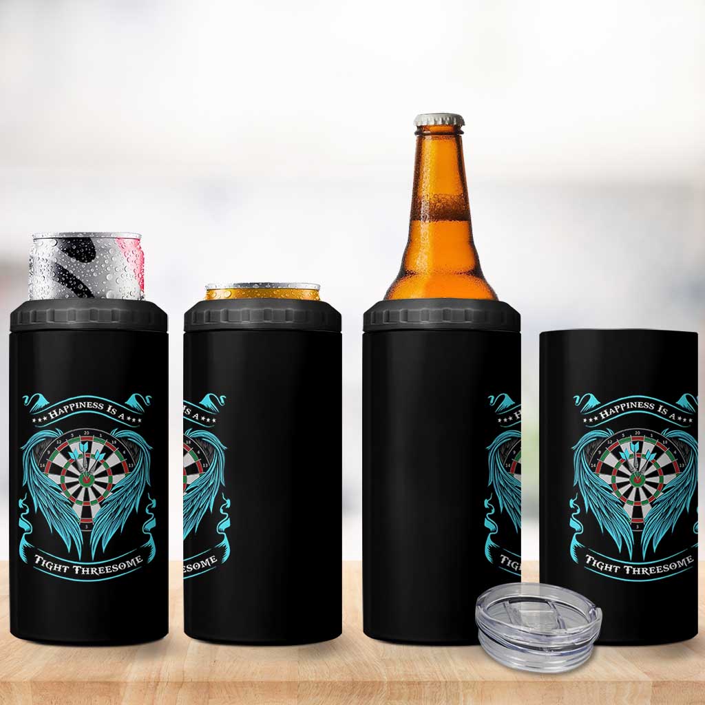 Dart Player Sport 4 in 1 Can Cooler Tumbler Darts Happiness Is A Tight Threesome - Wonder Print Shop