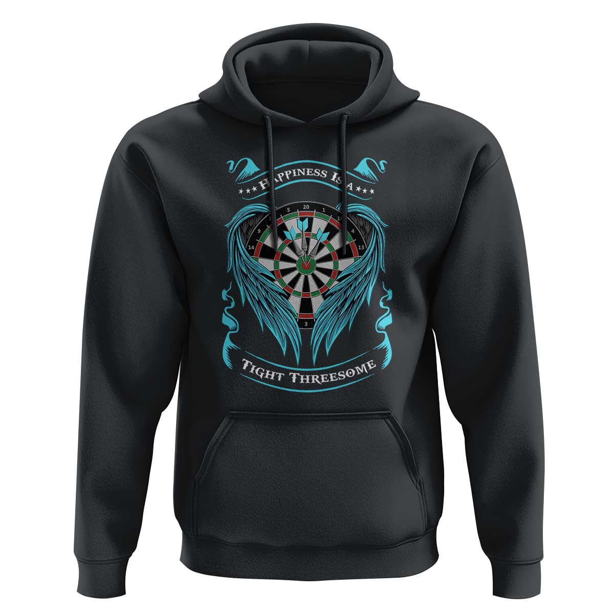 Dart Player Sport Hoodie Darts Happiness Is A Tight Threesome - Wonder Print Shop