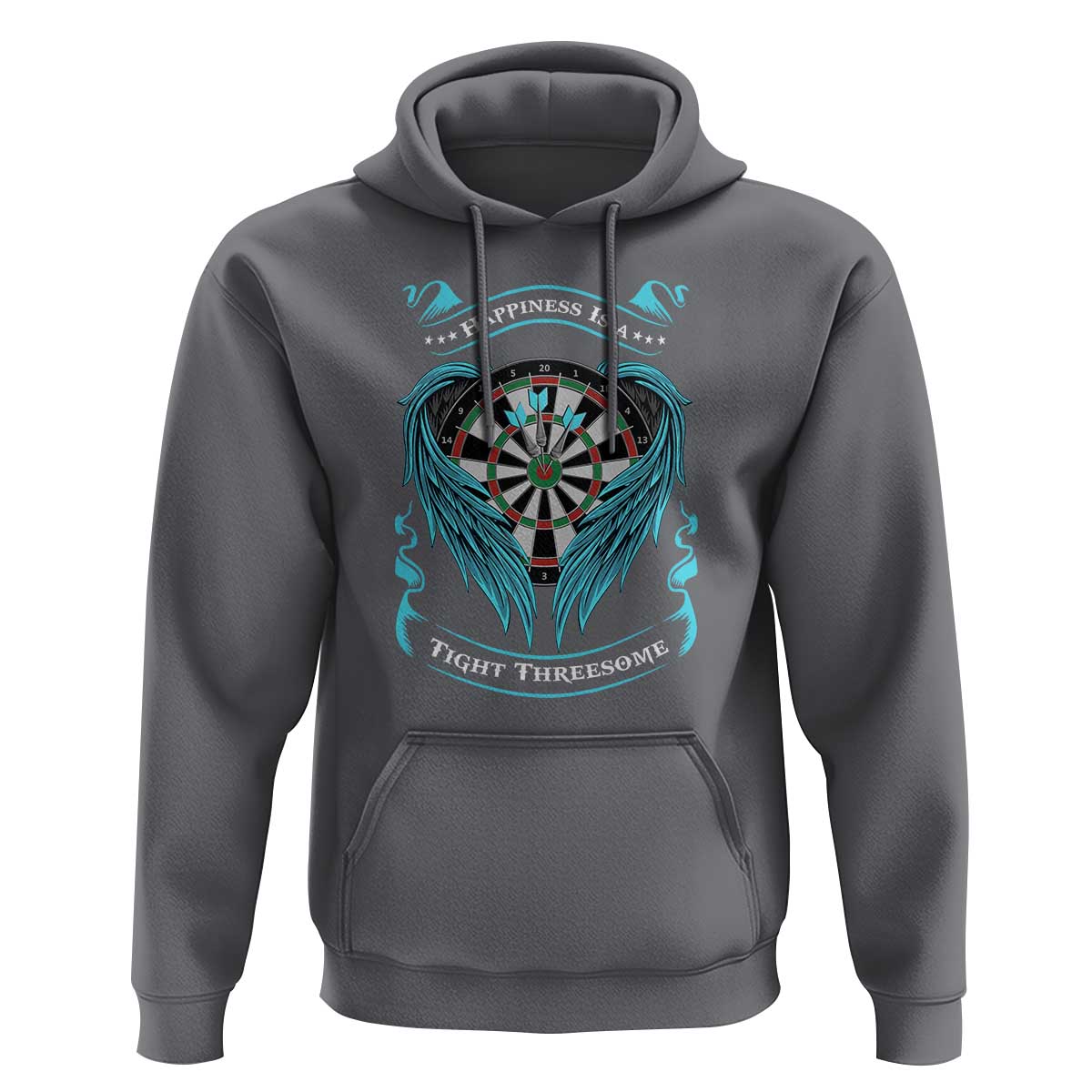 Dart Player Sport Hoodie Darts Happiness Is A Tight Threesome - Wonder Print Shop
