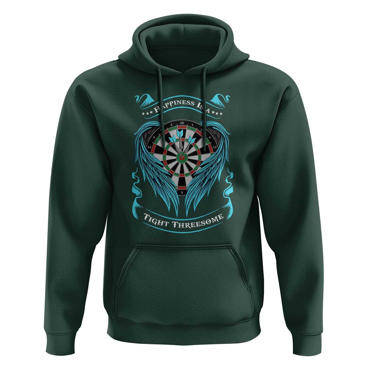 Dart Player Sport Hoodie Darts Happiness Is A Tight Threesome - Wonder Print Shop