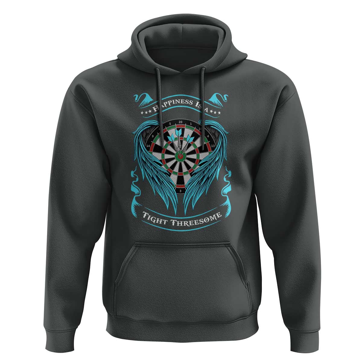 Dart Player Sport Hoodie Darts Happiness Is A Tight Threesome - Wonder Print Shop