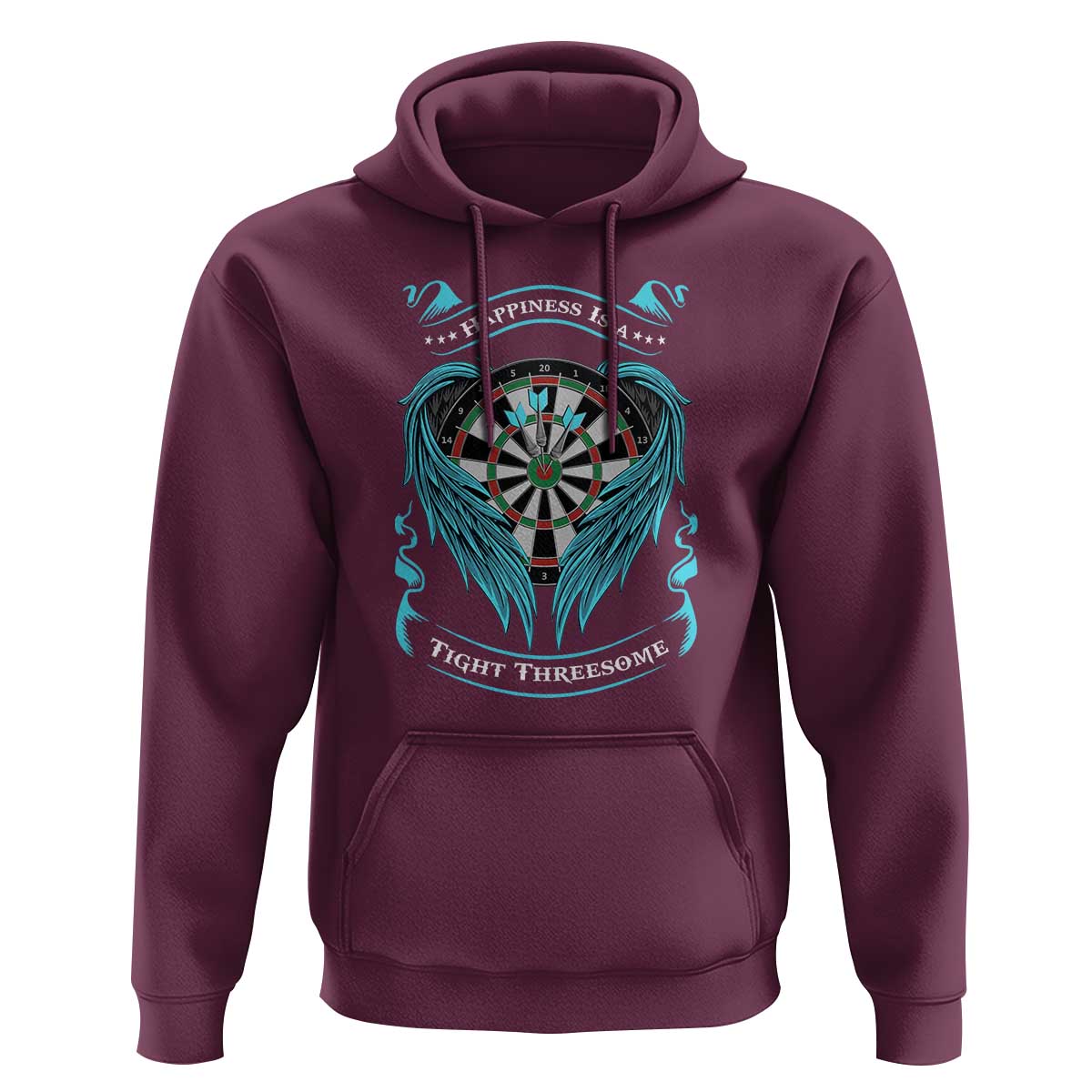 Dart Player Sport Hoodie Darts Happiness Is A Tight Threesome - Wonder Print Shop