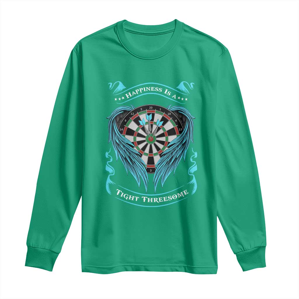 Dart Player Sport Long Sleeve Shirt Darts Happiness Is A Tight Threesome - Wonder Print Shop