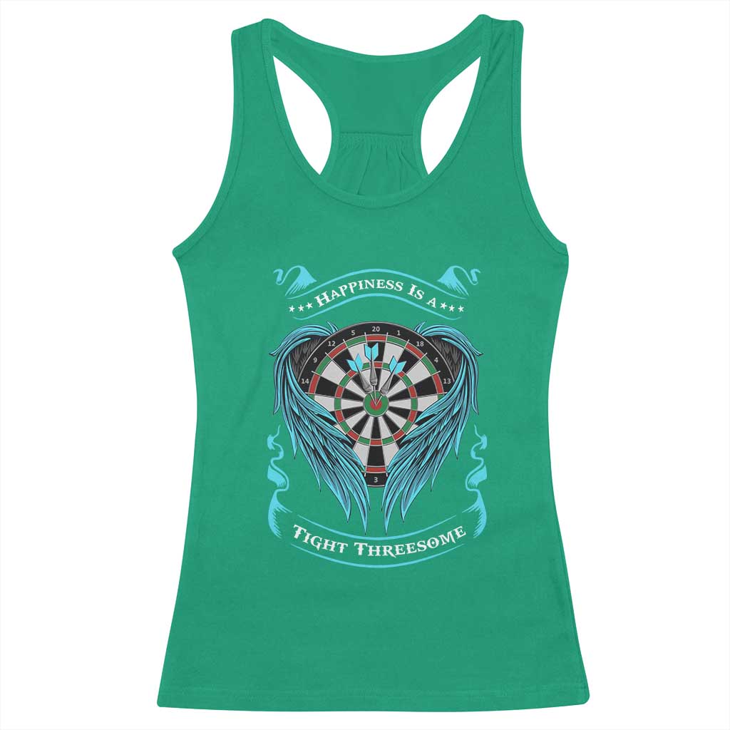 Dart Player Sport Racerback Tank Top Darts Happiness Is A Tight Threesome - Wonder Print Shop