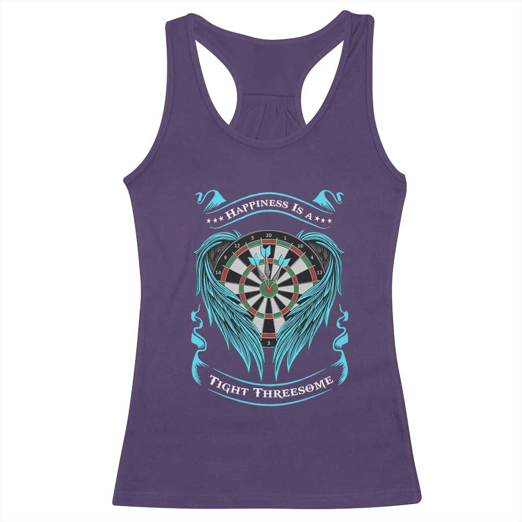 Dart Player Sport Racerback Tank Top Darts Happiness Is A Tight Threesome - Wonder Print Shop