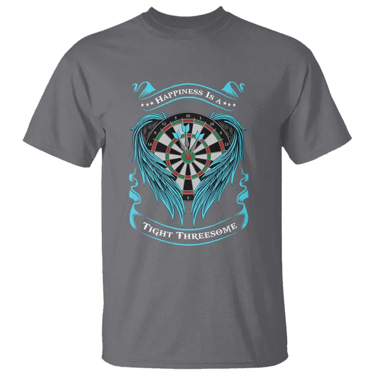 Dart Player Sport T Shirt Darts Happiness Is A Tight Threesome - Wonder Print Shop