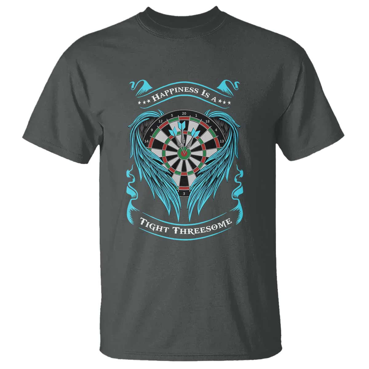 Dart Player Sport T Shirt Darts Happiness Is A Tight Threesome - Wonder Print Shop