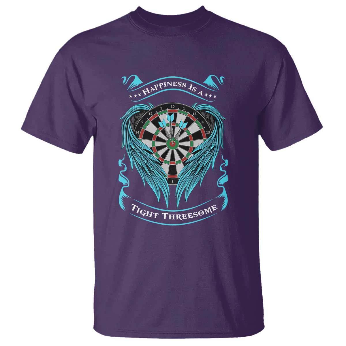 Dart Player Sport T Shirt Darts Happiness Is A Tight Threesome - Wonder Print Shop