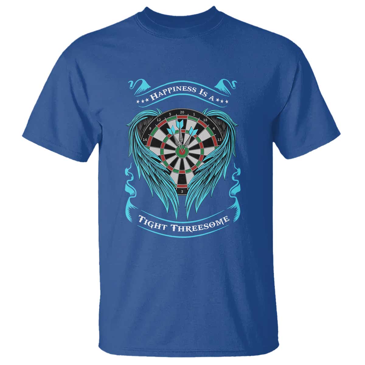 Dart Player Sport T Shirt Darts Happiness Is A Tight Threesome - Wonder Print Shop