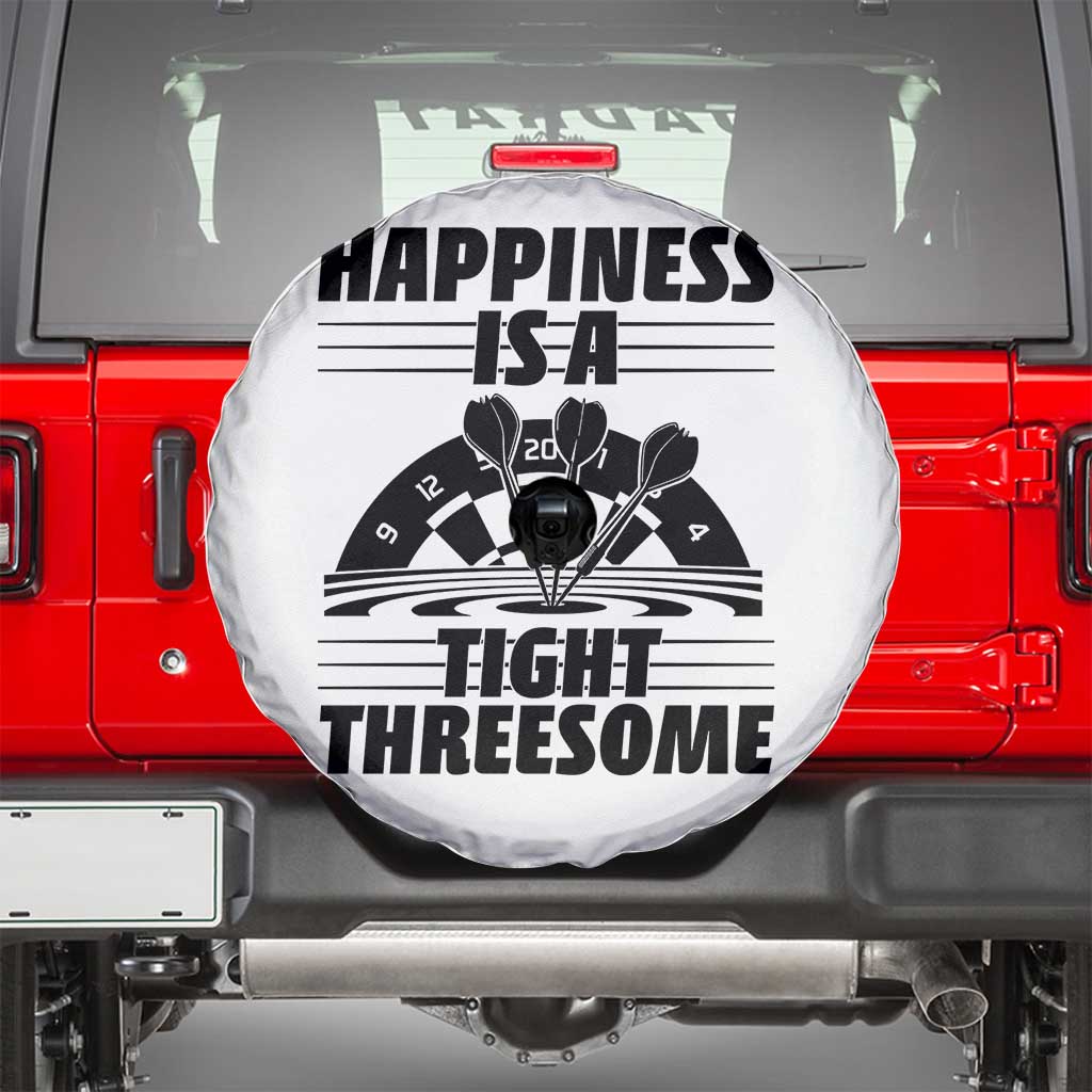 Dirty Joke Darts Gift Spare Tire Cover Darts Happiness Is A Tight Threesome - Wonder Print Shop