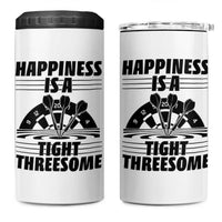 Dirty Joke Darts Gift 4 in 1 Can Cooler Tumbler Darts Happiness Is A Tight Threesome - Wonder Print Shop